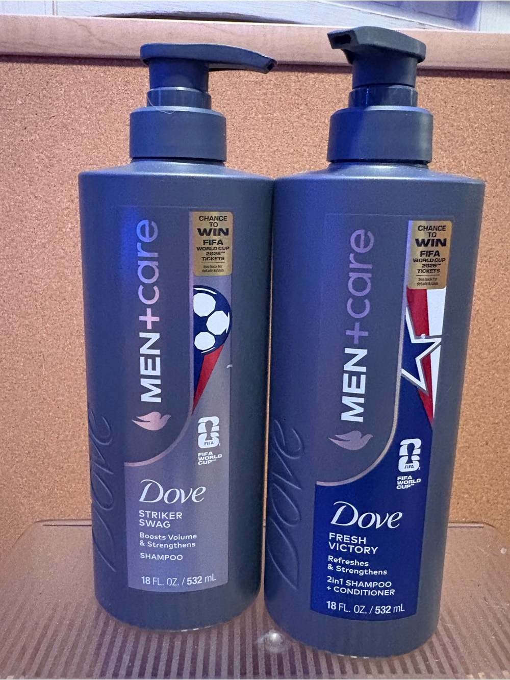 ⚽ Bundle of TWO NEW Dove Men+Care FIFA World Cup 2026 hair care products!